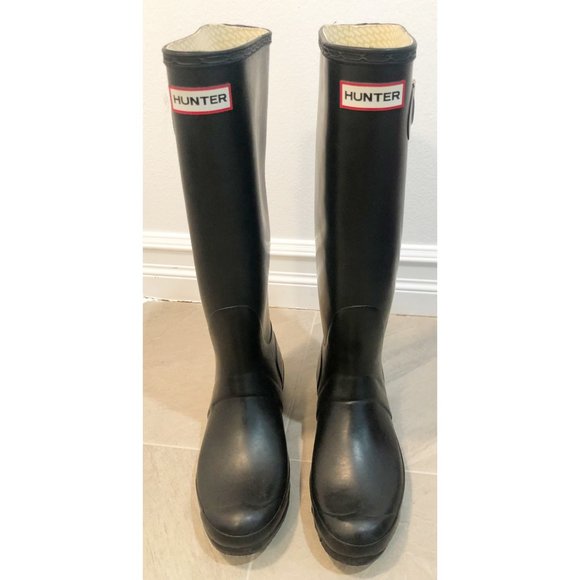 HUNTER ORIGINAL MATTE BLACK TALL RAIN BOOT - Picture 7 of 14